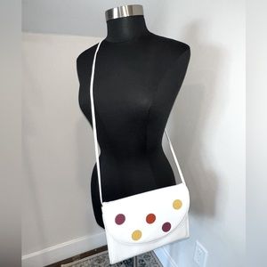 VINTAGE Polka Dot in White with Multicolor Circles🔴🟣🟡